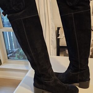 Gucci Black Suede Over-the-Knee Boots